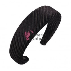 Bentita deosebita pentru par din catifea Hand Made BTP019DD - Neagra